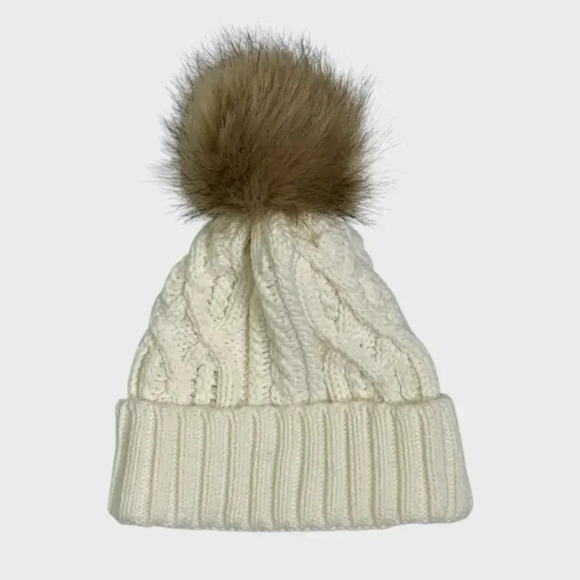 NWT Urban Outfitters Cable Knit Pom Hat Beanie - Picture 4 of 5